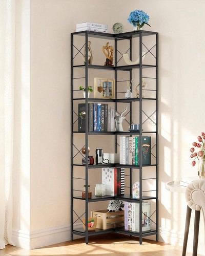 Tier corner bookshelf - bookshelf, wall